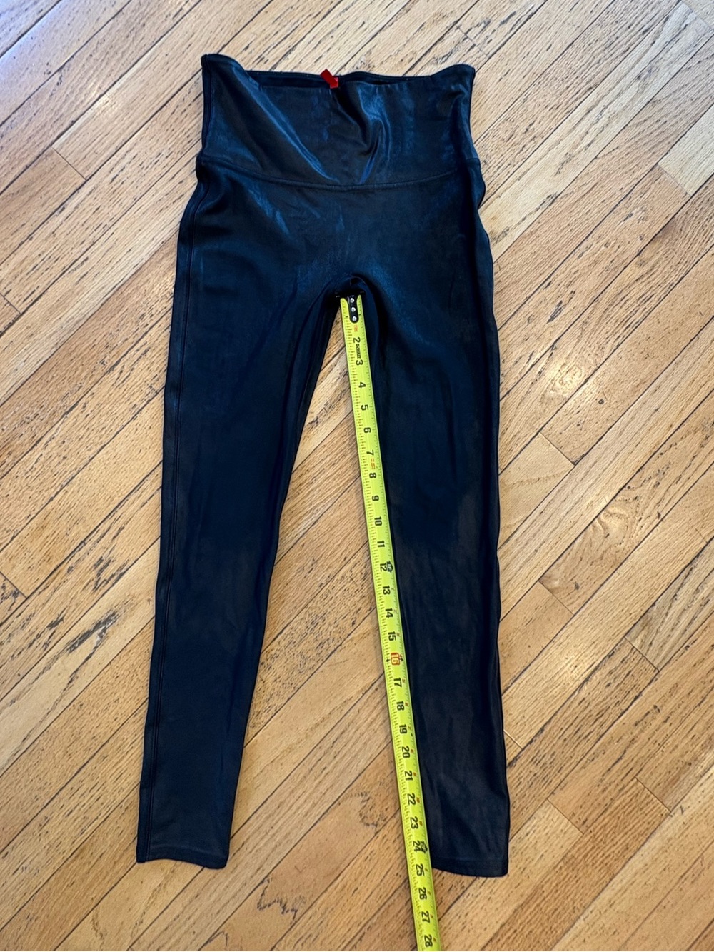 SPANX Black faux leather High-Waist Shaping Leggings